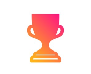 Award cup icon. Winner Trophy symbol. Sports achievement sign. Classic flat style. Gradient award cup icon. Vector