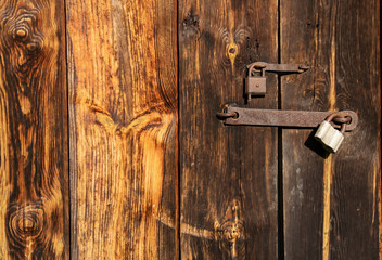 old door with iron lock