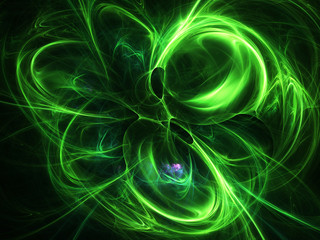 green abstract fractal background 3d rendering illustration