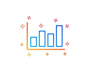 Histogram Column chart line icon. Financial graph sign. Stock exchange symbol. Business investment. Gradient design elements. Linear report diagram icon. Random shapes. Vector