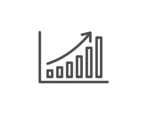 Graph line icon. Column chart sign. Growth diagram symbol. Quality design element. Linear style graph chart icon. Editable stroke. Vector