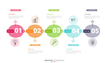 Infographic design template with numbers 5 option can be used for workflow layout, diagram, number step up options. 