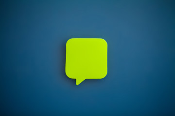 Stickers on blue wall. Empty Space for text