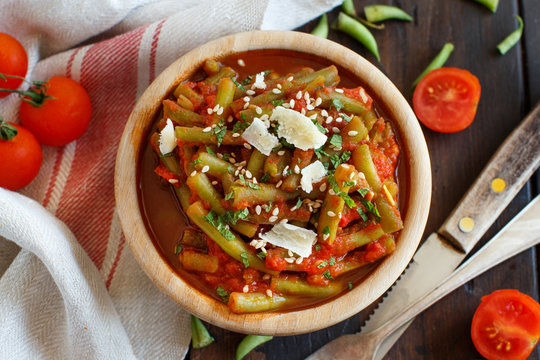 French beans with tomato