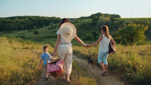 Happy family going on pinic