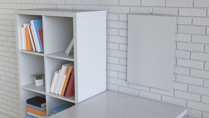 Mockup of wall calendar in the interior - 276874713