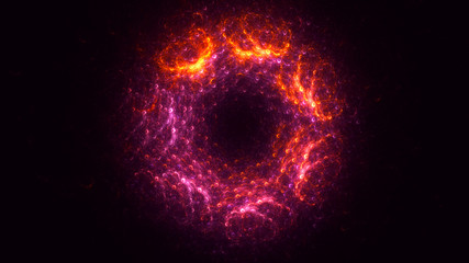 3D rendering abstract red fractal light background