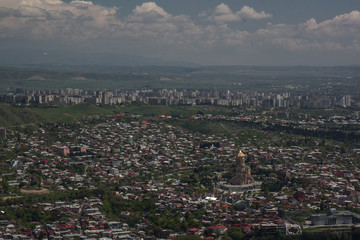 tbilisi city panorama from Mtatsminda Park