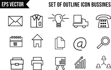 Set Of Outline Icon Bussines icon