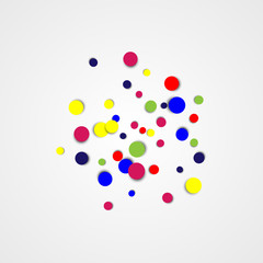  Colored vector circles on a gray background. Design element. Brochure template