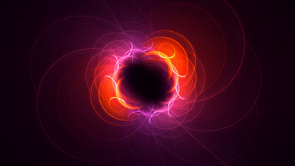 3D rendering abstract red fractal light background