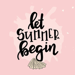 Summer lettering ypographic design. Vector illustration.