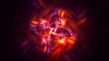 3D rendering abstract red fractal light background