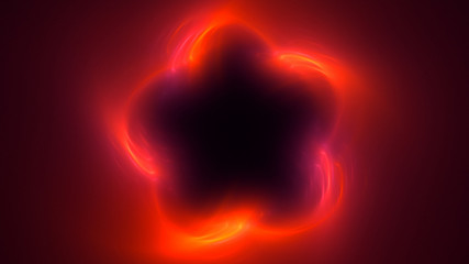3D rendering abstract red fractal light background