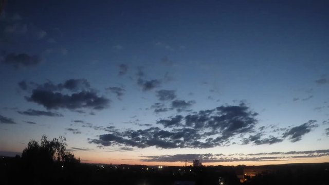 timelapse landscape with blue sky and clouds 