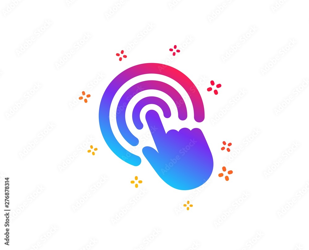 Aufkleber hand click icon. finger touch sign. cursor pointer symbol. dynamic shapes. gradient design click ico