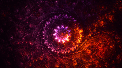 3D rendering abstract red fractal light background