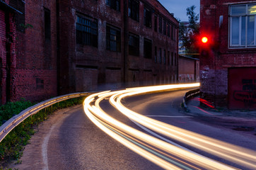 Obraz premium movement of the light of car headlights