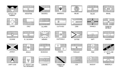 Flags of the American continent.