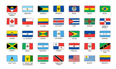 Flags of the American continent.