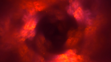 3D rendering abstract red fractal light background