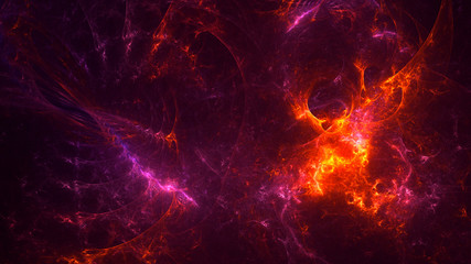 3D rendering abstract red fractal light background