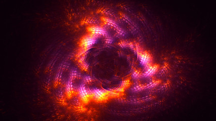 3D rendering abstract red fractal light background