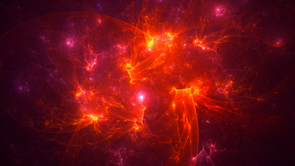 Fototapeta premium 3D rendering abstract red fractal light background