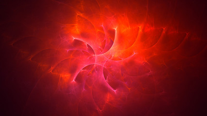 3D rendering abstract red fractal light background