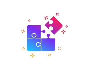 Fototapeta na wymiar Puzzle icon. Engineering strategy sign. Dynamic shapes. Gradient design puzzle icon. Classic style. Vector