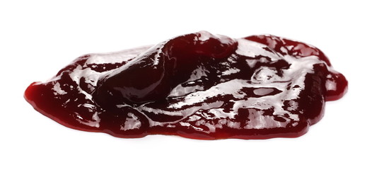 Cherry jam, marmalade isolated on white background