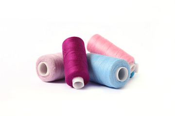 sewing threads on a white background, set