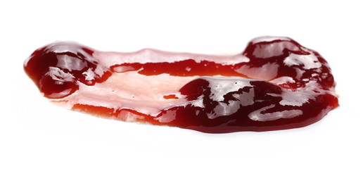 Cherry jam, marmalade isolated on white background