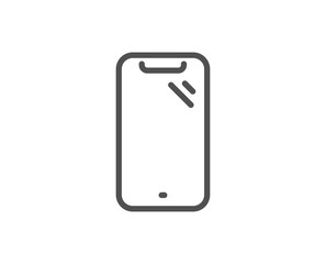 Smartphone line icon. Phone sign. Mobile device symbol. Quality design element. Linear style smartphone icon. Editable stroke. Vector