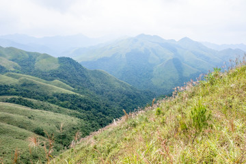Fototapeta na wymiar Green High mountain in border North of Viet Nam - Binh Lieu
