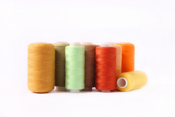 sewing threads on a white background, set