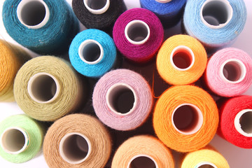 sewing threads on a white background, set