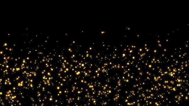 Abstract bokeh background. Motion round glitter particles. Christmas footage. 