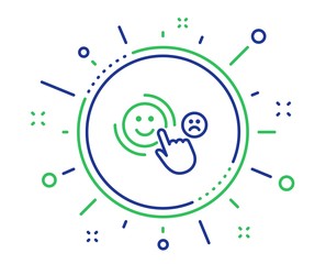 Customer satisfaction line icon. Positive feedback sign. Smile symbol. Quality design elements. Technology customer satisfaction button. Editable stroke. Vector