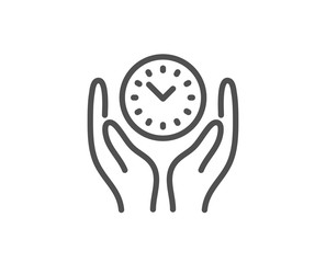 Fototapeta premium Safe time line icon. Clock sign. Office management symbol. Quality design element. Linear style safe time icon. Editable stroke. Vector