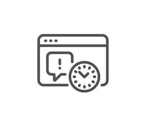 Project deadline line icon. Time management sign. Internet symbol. Quality design element. Linear style project deadline icon. Editable stroke. Vector