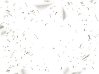 Falling white Silver Confetti on white background - 276883198