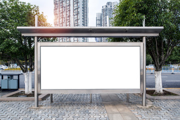 The bus stop shelters and advertising light boxes  