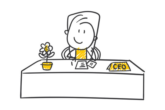Strichfiguren / Strichm&auml;nnchen: CEO. (Nr. 395)	