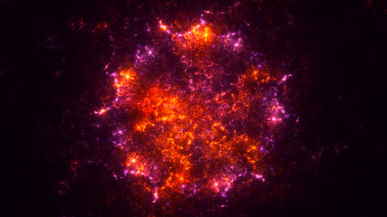 3D rendering abstract red fractal light background