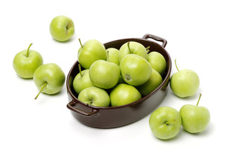 Green apples isolated on white background