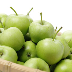 Green apples isolated on white background
