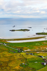 Beautiful beach and coast near Fredvang on Lofoten Islands in Norway	
