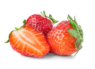Sweet ripe strawberry on white background