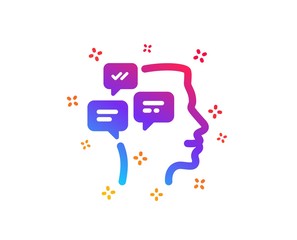 Chat Messages icon. Conversation sign. Communication speech bubbles symbol. Dynamic shapes. Gradient design messages icon. Classic style. Vector